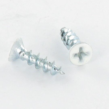 1 x VBA Vis bois agglo Tête fraisée bombée TFB Phillips 4.3X25 Acier zingué RAL9016 blanc signalisation