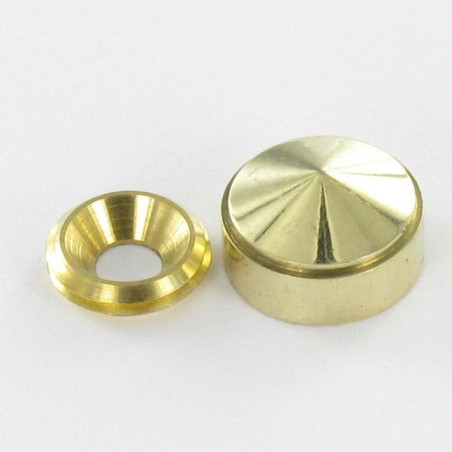 1 x Rosace conique ou cache vis (1 rosace et 1 cuvette de vis) Laiton Diamètre 20 Pour Vis M6