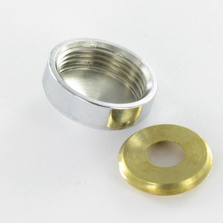 1 x Rosace conique ou cache vis (1 rosace et 1 cuvette de vis) Laiton chrome Diamètre 15 Pour Vis M5