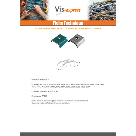 1 x Cavalier Etanche EPDM 40X25 Aluminium RAL6011 vert reseda