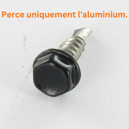 1 x Vis autoperceuse Tête hexagonale TH 4.2X16 Inox A2 Laqué noir RAL9005 noir foncé