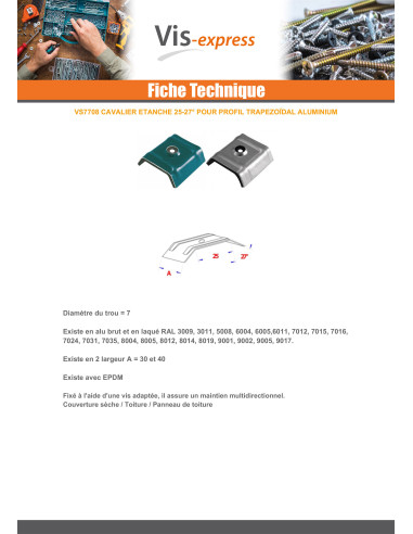 1 x Cavalier Etanche EPDM 40X25 Aluminium...