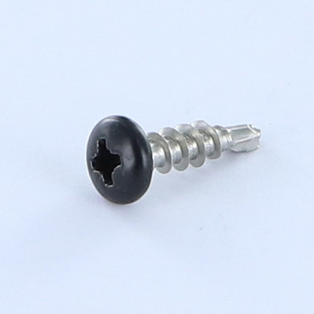 1 x Vis autoperceuse Tête cylindrique TC Pozi FIL AGLO 5X18 Inox A2 RAL9005 noir foncé