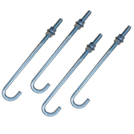 1 x Crosse ancrage M24X800 Filetée sur 150 + Ecrou + Rondelle Acier zingué