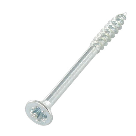 1 x VBA Vis bois agglo Tête fraisée Pozi 4X30 Filetée sur 18 Cranté Acier zingué