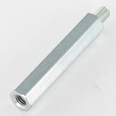 1 x Entretoise Hexagonal Mâle femelle M4/10 7X50 Filetée sur 10 Acier zingué