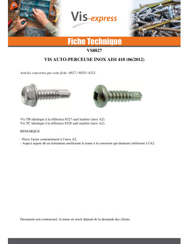 1 x Vis autoperceuse Tête hexagonale TH 4.8X19...
