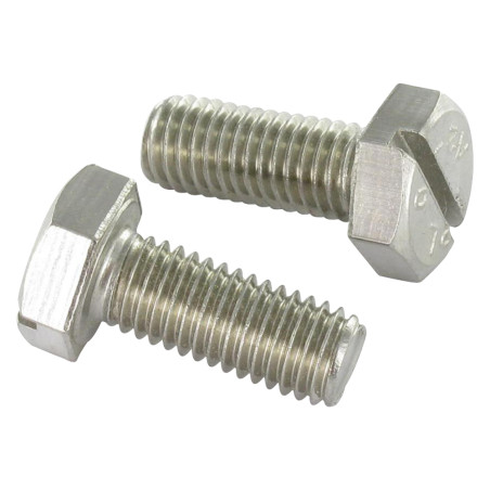 1 x Vis métaux Tête hexagonale TH Fendue Inox A2 M5X10