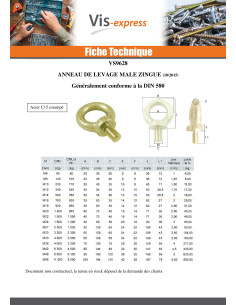 Anneau de levage MALE M24 Acier zingué 2