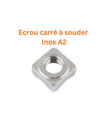 1 x Ecrou carré à souder M8 14X14X6.5 Inox A2