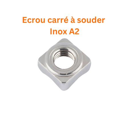 1 x Ecrou carré à souder M8 14X14X6.5 Inox A2