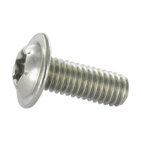 1 x Vis métaux Tête bombée Embase collerette TORX T10 M3X6 Filetage total Inox A2 microvis