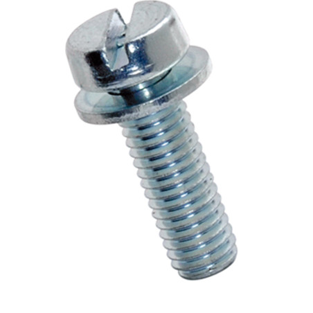 1 x Vis métaux Tête cylindrique TC Fendue Filetage total M5X12 Classe 4.8 Avec RD IMP Acier zingué