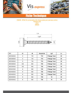 Spax Vis bois Tête plate 3.5X25 Filetage total TORX T20... 2