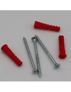 KIT 3 Cheville Rouge 9X39 Avec 3 VBA Vis bois agglo