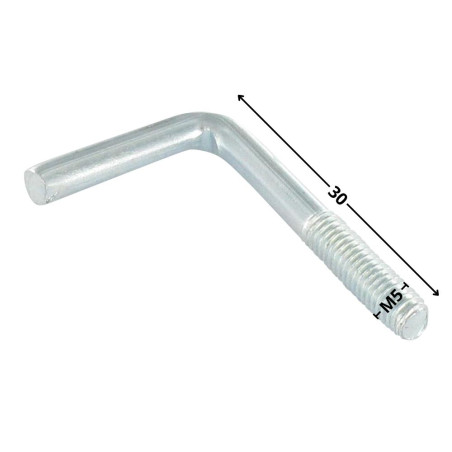 1 x Gond Métaux M5X30 Filetée sur 12 Acier zingué