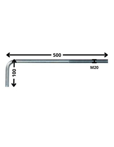 1 x Gond Métaux grande longueur M20X500 Filetée...