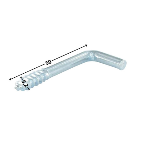 1 x Gonds à Vis TALON PLAT Fendue 5.2X50 Plate Acier zingué