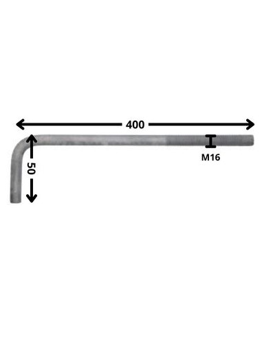 1 x Gond Métaux grande longueur M16X400 Filetée...