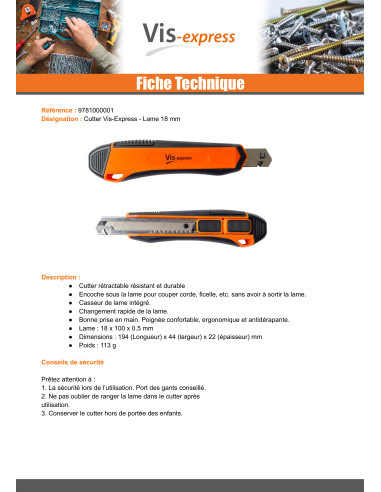1 x CUTTER VIS-EXPRESS