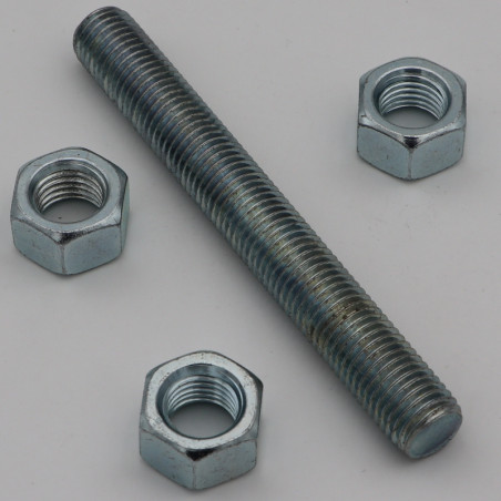 1 x KIT 1 Filet M16X130 Avec 3 Ecrou M16 Acier zingué