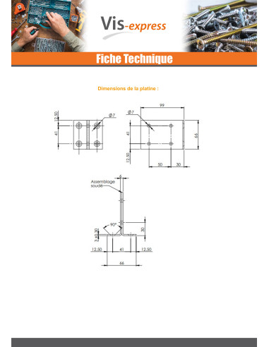1 x KIT platine JAMBE De FORCE Gris