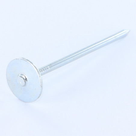 1 x Kg de pointes Embase collerette ronde Diamètre de tête: 20 Acier zingué 3.5X80