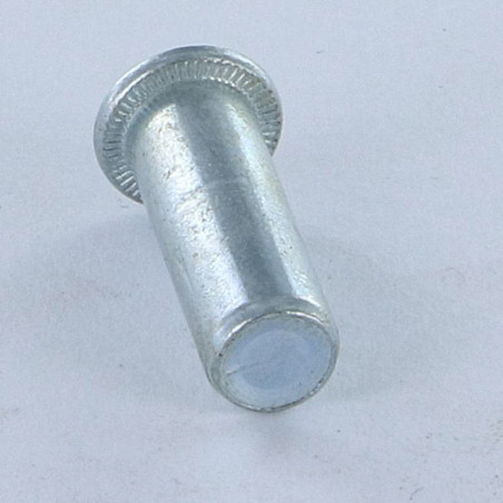 1 x Ecrou à sertir Tête plate TP Borgne M4X16.5 ACPB 25 Acier zingué
