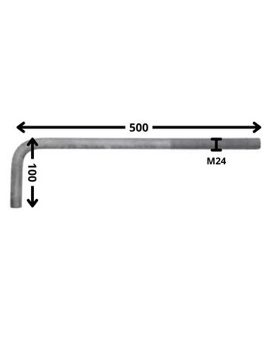 1 x Gond Métaux grande longueur M24X500 Filetée...