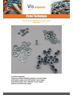 KIT Manchons Ecrous Rondelles Acier zingué 2