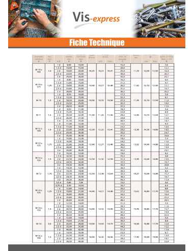 1 x Filet rapporté M11X16.5 Pas de 150 Inox