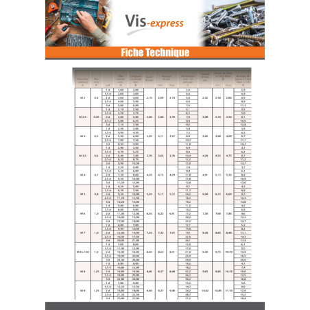 1 x Filet rapporté M3X4.5 Pas de 50 Inox