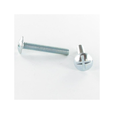 1 x Vis Poelier Fendue En Croix M5X10 Filetage total Inox A2