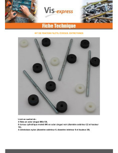 KIT Filet M6X130 Acier zingué Avec Ecrou 2