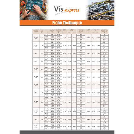 1 x Filet rapporté M6X6 Pas de 100 Inox