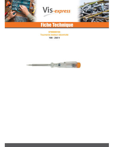 1 x Tournevis testeur de tension