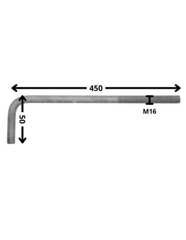 1 x Gond Métaux grande longueur M16X400 Filetée...