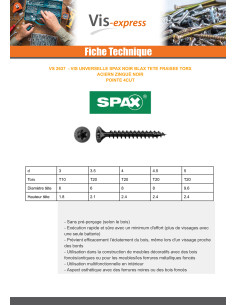 Spax Vis bois Tête fraisée TORX T10 3X20 Filetée sur 17... 2