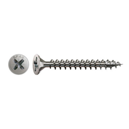 1 x Spax Vis bois Tête fraisée Pozi N°2 4X50 Filetage total 4CUT Inox A2