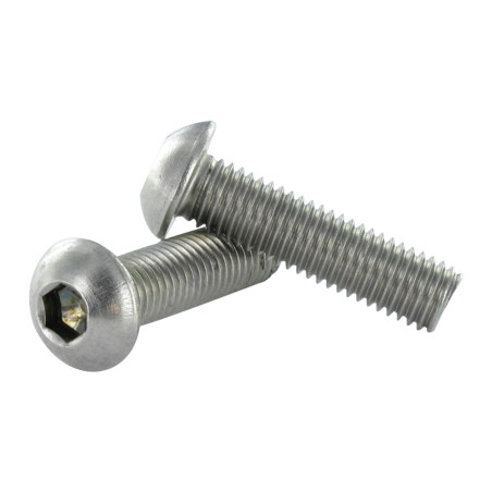 1 x Vis métaux Inox A2 BHC (Tête Bombée Hexagonal creux) M3X6 Filetage total Clé de 2 HC2 microvis