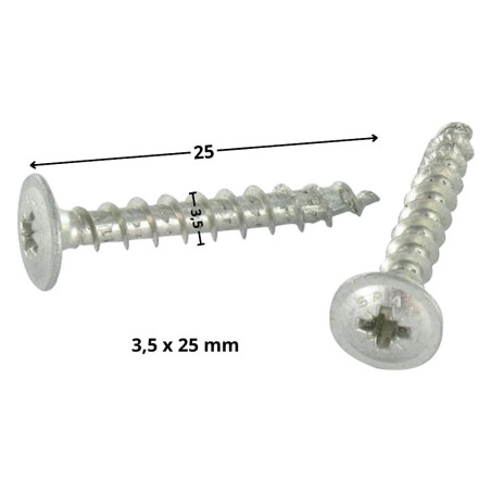 1 x Vis Spax Tête plate Pozi 3.5X25 WIROX