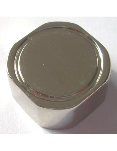 1 x Fixation Miroir Laiton nickelé et Embase 22X22
