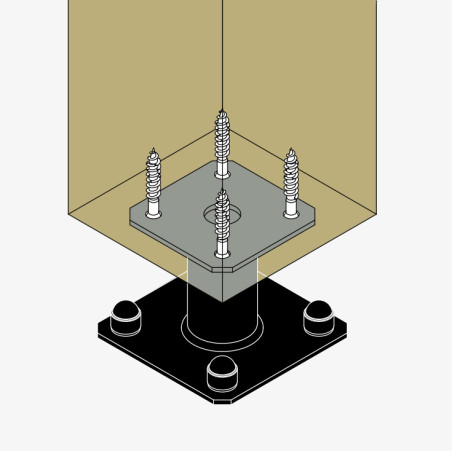 1 x Pied de poteau fixe SIMPSON Strong Tie 130X130 RAL9005 noir foncé