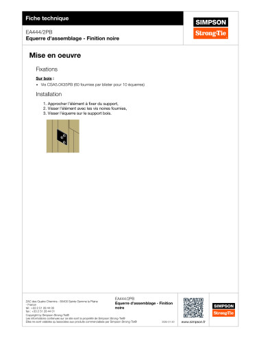 1 x Equerre SIMPSON Strong Tie 40X40X40...