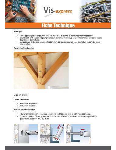 1 x Fischer Ancrage FISCHER FBN II 10X216...