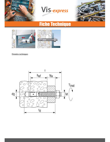 1 x Fischer Ancrage FISCHER FBN II 10X216...