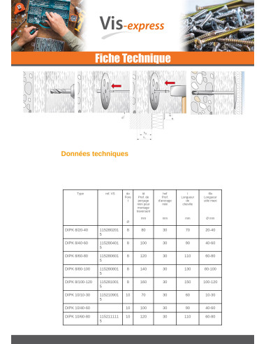 1 x Fischer ISOLANT DIPK 10/60-80 2 pièces