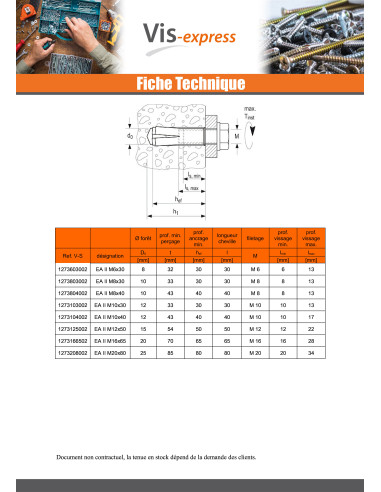 1 x Cheville à frapper Fischer EAII M12X50...