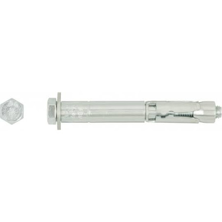 1 x Boulon (vendu avec Ecrou) Ancrage Vis Tête hexagonale TH SAFETYPLUS M12X150 Acier zingué