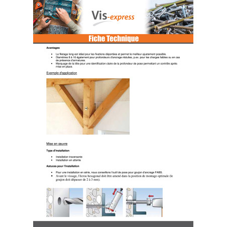 1 x Fischer Ancrage FISCHER FBN II 20X217 Filetée sur 90 Acier zingué